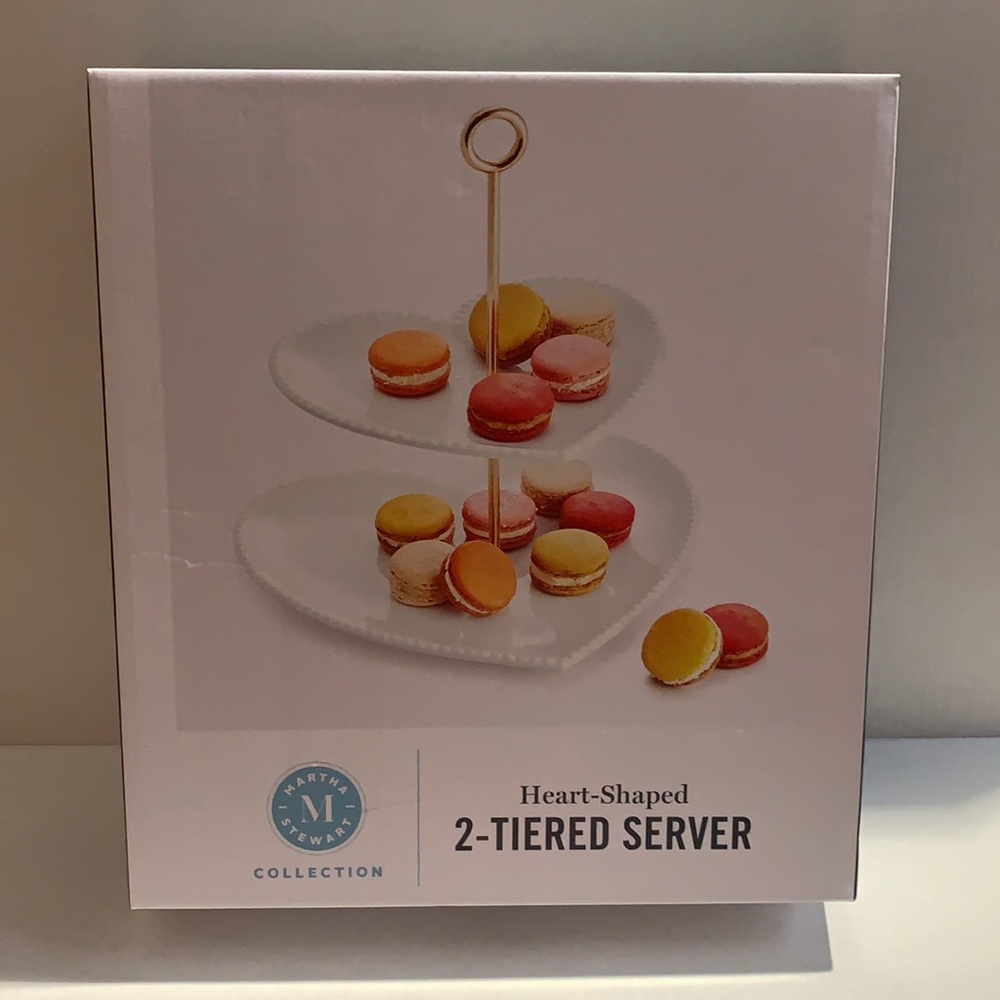 Martha Stewart Heart Shaped 2-Tiered Server
